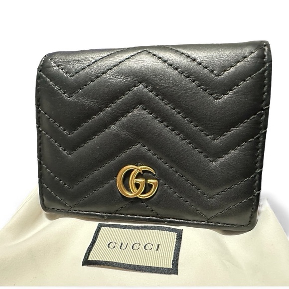 Gucci GG Marmont Black Compact Calfskin Leather Wallet - Picture 6 of 14